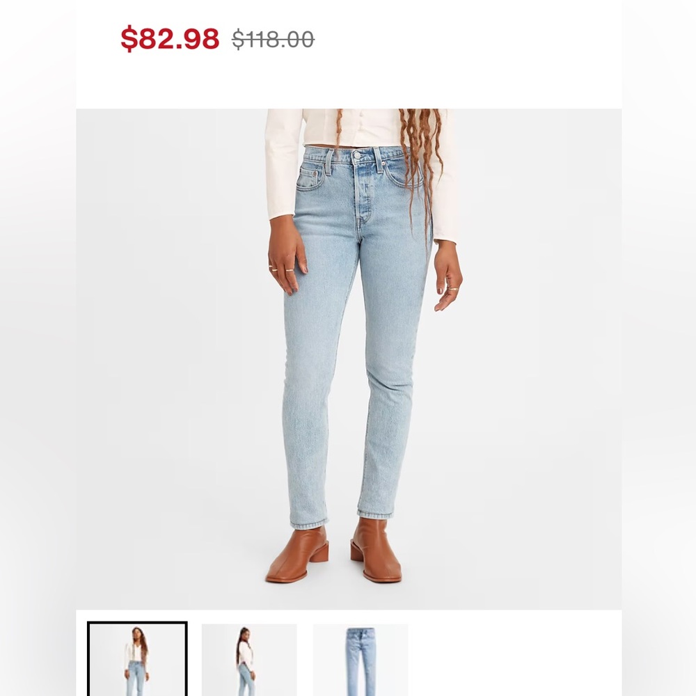 Levi’s 501 Skinny jeans, size 26